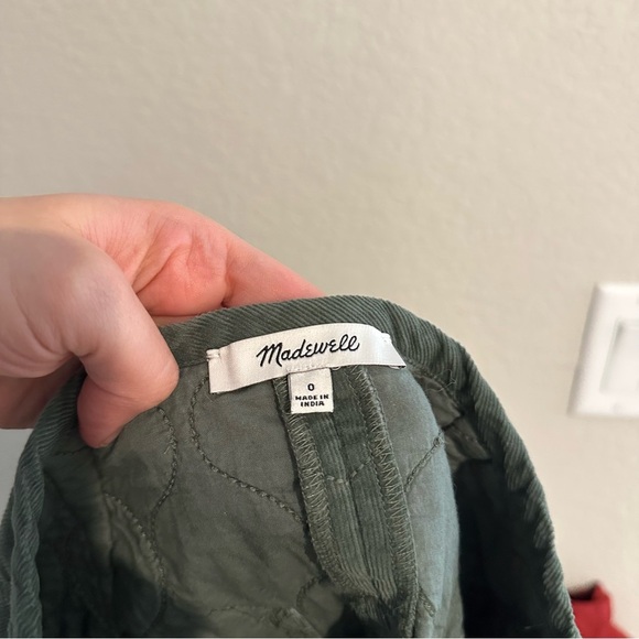 Madewell Corduroy Quilted Mini Skirt in simply sage green - Picture 7 of 9